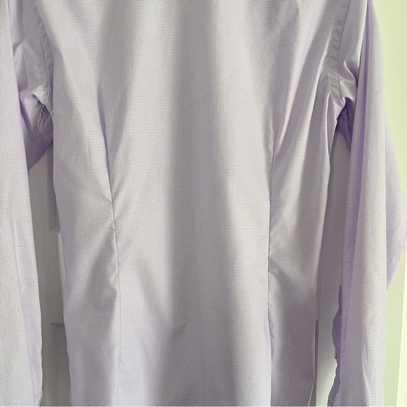 Eton Slim Fit Micro Check Dress Shirt Men's 38/15 Light Purple Spread Collar L/S - Picture 5 of 8